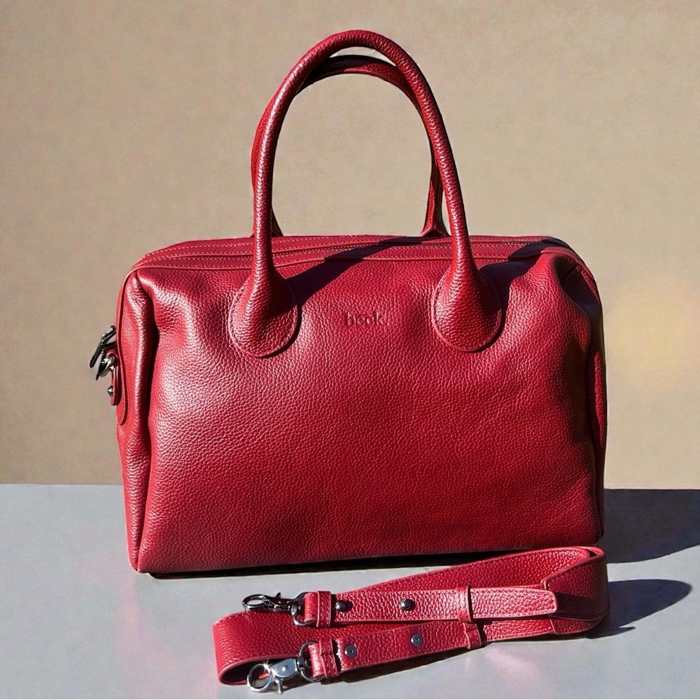 BECK Bags - HAYES in BARCELONA RED - GENIUNE LEATHER - RETIRED color!